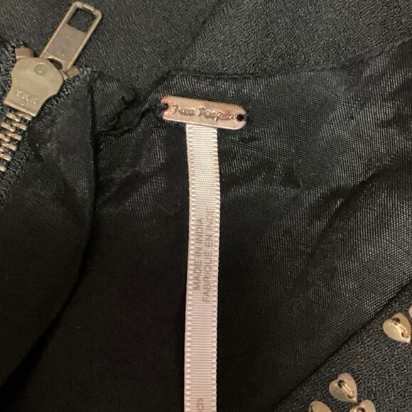 Free People SoHo Black Studded Embroidered Sleeveless Tank Mini Dress Size 6 - Picture 7 of 8